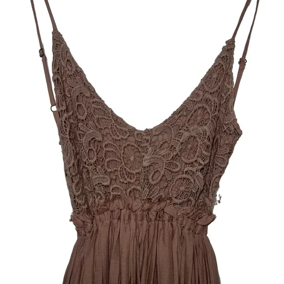 Miss Avenue Boho Back In The Grove Backless Halter Maxi Dress Small - Picture 6 of 16